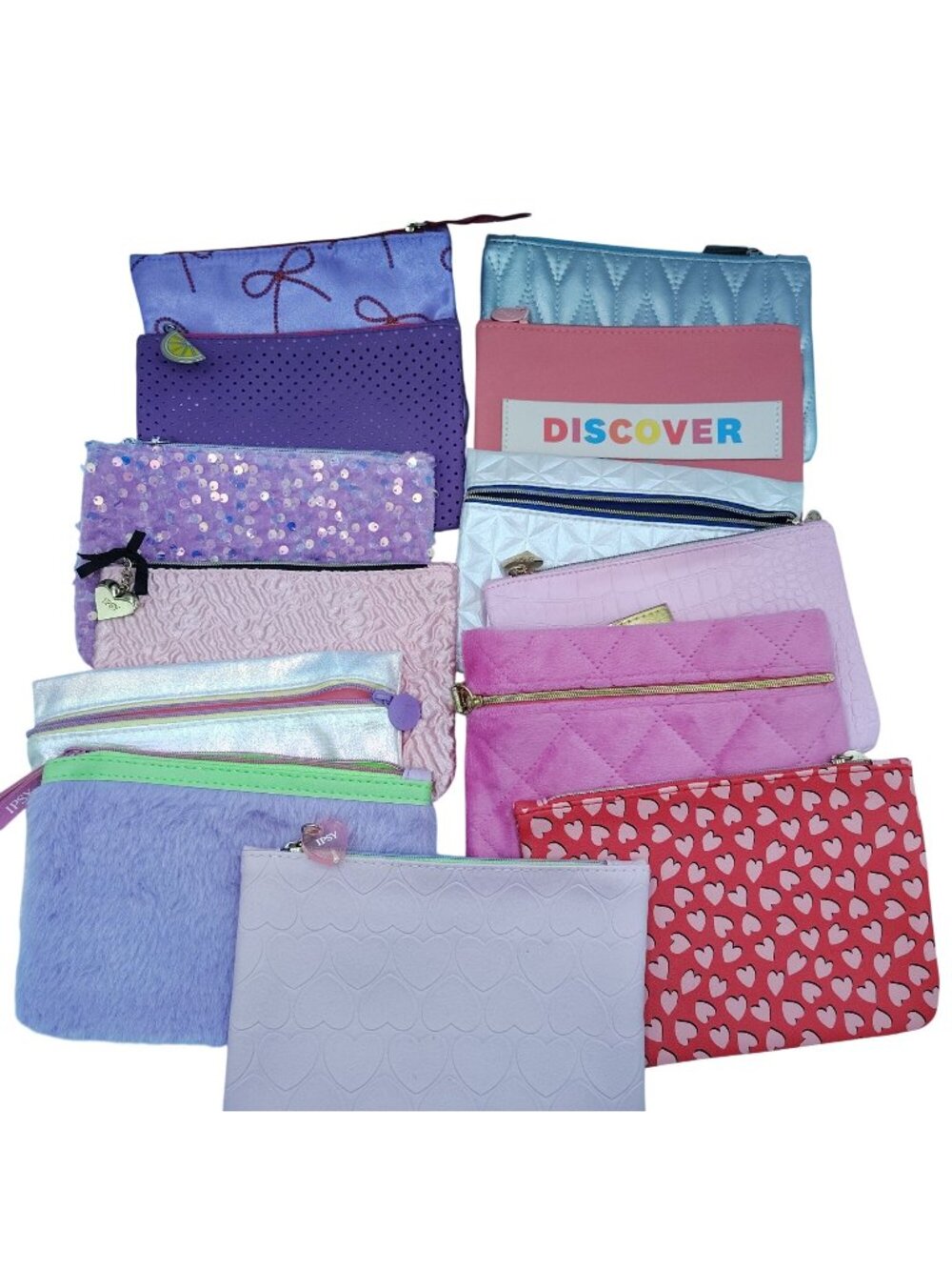 Makeup Bag Collection Lot of 13 Ipsy Travel Pouches Assorted Bags Only